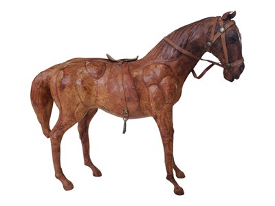 Lot 308 - LIBERTY STYLE - MID 20TH CENTURY LEATHER HORSE MODEL