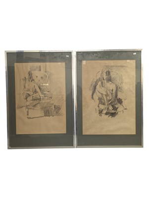 Lot 1000 - ROBERT SPEARMAN - TWO VINTAGE LATE 20TH CENTURY CHARCOAL NUDE STUDIES