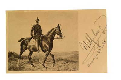 Lot 273 - HISTORY - KAISER WILHELM II (D.1941) - AUTOGRAPH ON POSTCARD