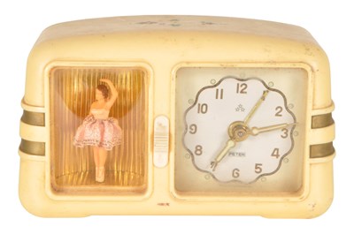 Lot 292 - MID CENTURY GERMAN PETER BALLERINA BAKELITE MUSICAL ALARM CLOCK