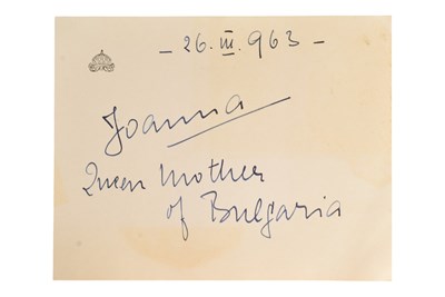 Lot 284 - ROYALTY - GIOVANNA OF SAVOY (D.2000) - AUTOGRAPH ON CARD