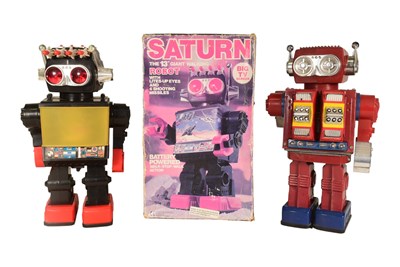 Lot 580 - ROBOTS - X2 VINTAGE BATTERY OPERATED ROBOTS