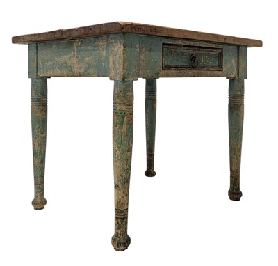 Lot 462 - VICTORIAN 19TH CENTURY PINE WOOD PAINTED KITCHEN TABLE