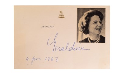 Lot 278 - ROYALTY - GERALDINE OF ALBANIA (D.2002) - AUTOGRAPH ON CARD