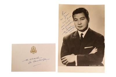 Lot 286 - ROYALTY - NORODOM SIHANOUK (D.2012) - KING OF CAMBODIA AUTOGRAPHS