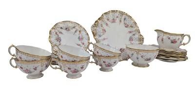 Lot 11 - ROYAL CROWN DERBY - ANTIONETTE PATTERN PART TEA SERVICE