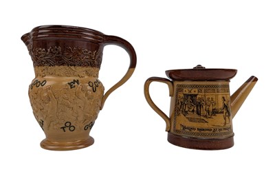 Lot 116 - DOULTON LAMBETH SALTGLAZED STOOLWARE BACCHUS JUG