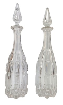 Lot 70 - NEARLY PAIR OF CRYSTAL DECANTERS POSSIBLY BY WATERFORD