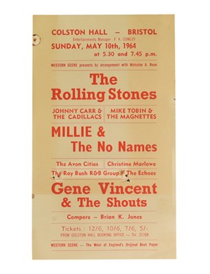 Lot 298 - THE ROLLING STONES - BRISTOL COLSTON HALL - ORIGINAL FLYER / HANDBILL