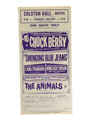 Lot 294 - CHUCK BERRY - ORIGINAL FLYER FROM THE COLSTON HALL, BRISTOL