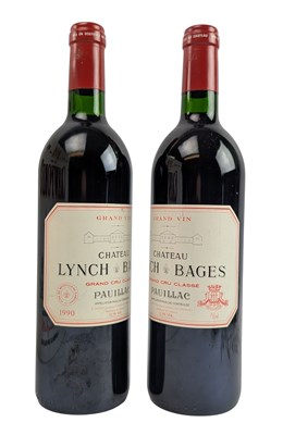 Lot 156 - TWO 1990 CHATEAU LYNCH BAGES GRAND CRU CLASSE WINE BOTTLES