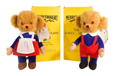 Lot 14 - TEDDY BEARS - MERRYTHOUGHT MR & MRS TWISTY CHEEKY