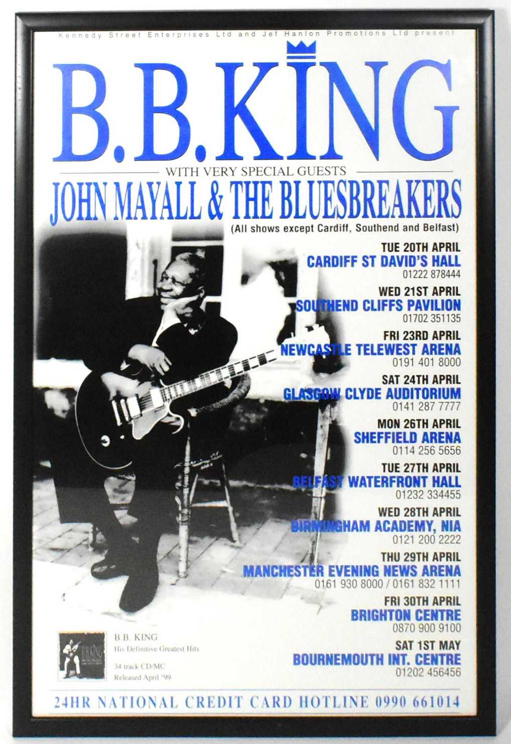 Lot 87 - BB KING - ORIGINAL 1990S TOUR POSTER