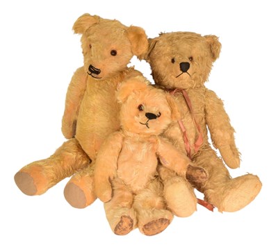 Lot 320 - TEDDY BEARS - COLLECTION OF X3 VINTAGE TEDDY BEARS