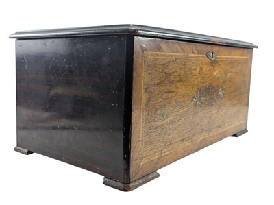 Lot 43 - SWISS 19TH CENTURY OAK & INLAID EBONISED 10 AIRS CYLINDER MUSIC BOX