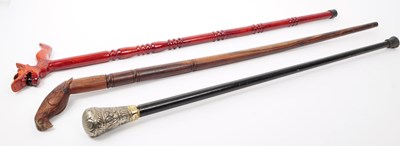 Lot 220 - COLLECTION OF THREE VINTAGE 20TH CENTURY WALKING STICKS