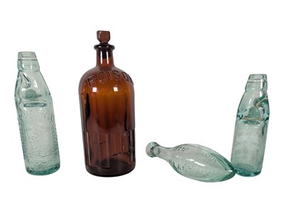 Lot 104 - ADVERTISING - COLLECTION OF VINTAGE GREEN GLASS INC. TORPEDO BOTTLE