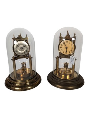 Lot 306 - TWO LATE 19TH / EARLY 20TH CENTURY VINTAGE GERMAN ANNIVERSARY MANTEL CLOCKS