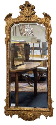Lot 383 - FRENCH LOUIS PHILIPPE STYLE 19TH CENTURY GILTWOOD & GESSO WALL MIRROR