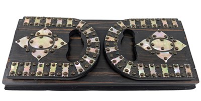 Lot 39 - 19TH CENTURY COROMANDEL WOOD AND MOTHER OF PEARL BOOK SLIDE