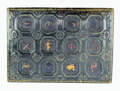 Lot 25 - CONTINENTAL 19TH CENTURY TOOLED GREEN LEATHER JEWELLERY BOX