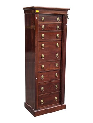 Lot 1002 - 19TH CENTURY REVIVAL MAHOGANY WELLINGTON CHEST OF DRAWERS