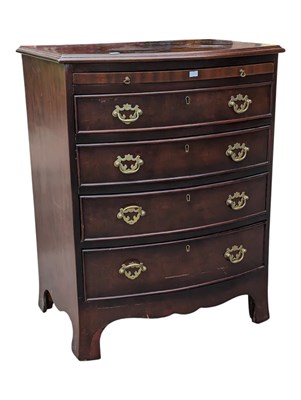 Lot 1003 - GEORGE III REVIVAL MAHOGANY TALLBOY CHEST OF DRAWERS