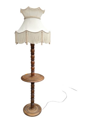 Lot 1004 - EARLY 20TH CENTURY TURNED OAK FLOOR STANDING LAMP