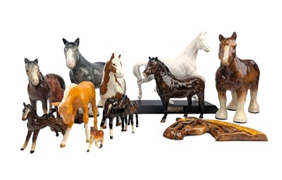 Lot 134 - BESWICK & MELBA WARE ASSORTED PORCELAIN FIGURES OF HORSES