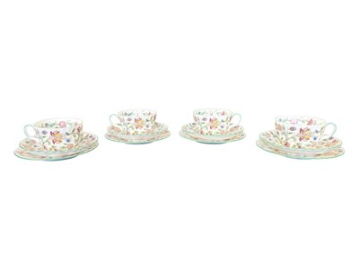 Lot 112 - MINTON - HADDON HALL - VINTAGE FINE BONE CHINA PART TEA SERVICE