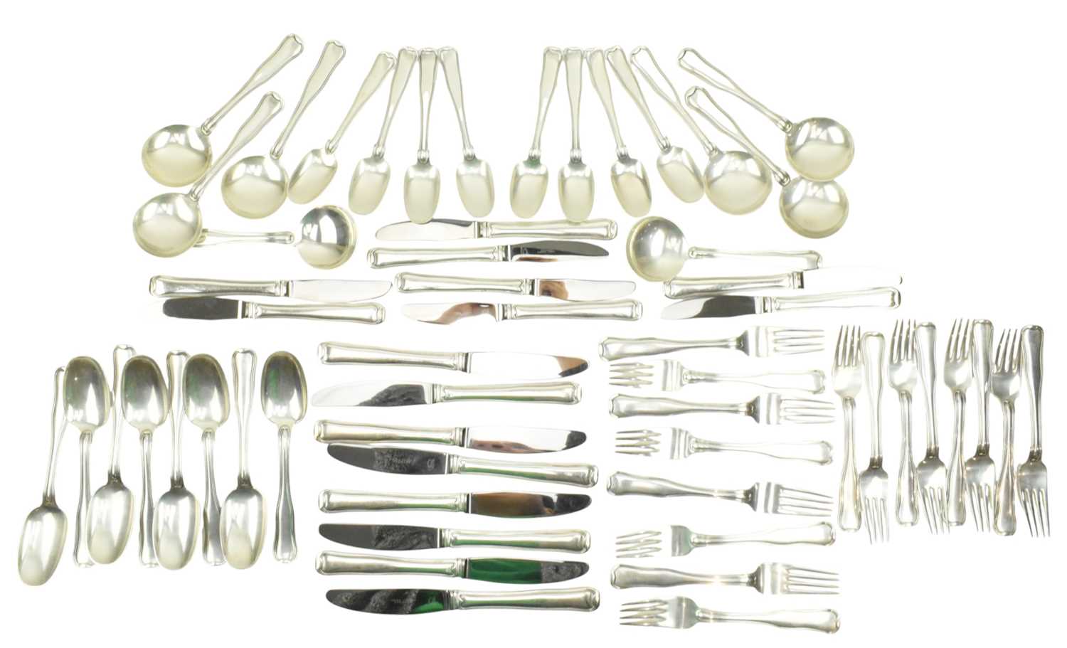 Lot 20 - GEORG JENSEN - CANTEEN OF STERLING SILVER CUTLERY IN OLD DANISH PATTERN