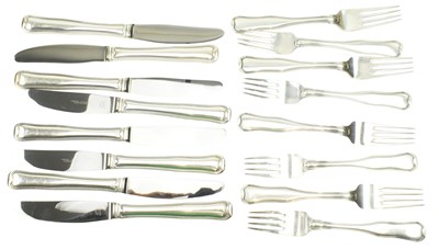 Lot 20 - GEORG JENSEN - CANTEEN OF STERLING SILVER CUTLERY IN OLD DANISH PATTERN