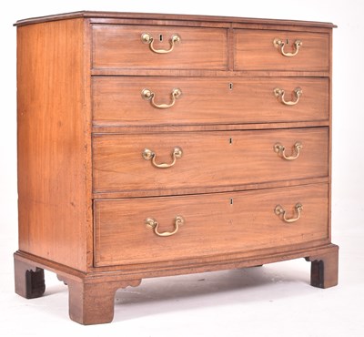 Lot 397 - GEORGE III 19TH CENTURY MAHOGANY BOW FRONTED CHEST OF DRAWERS