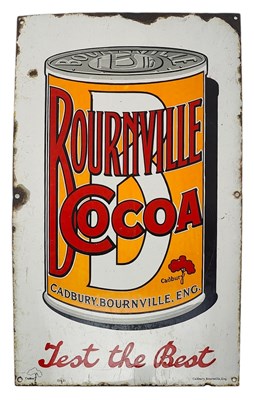 Lot 60 - BOURNVILLE COCOA - AN EARLY 20TH CENTURY ENAMEL SIGN