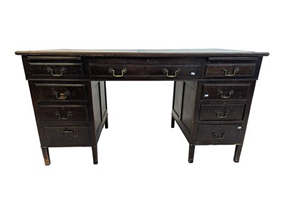 Lot 920 - EDWARDIAN MAHOGANY TWIN PEDESTAL OFFICE DESK