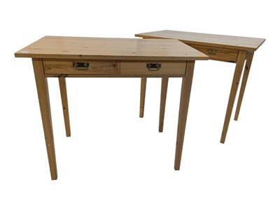 Lot 918 - PAIR OF 20TH CENTURY PINE GEORGE III REVIVAL HALL / WRITING TABLES