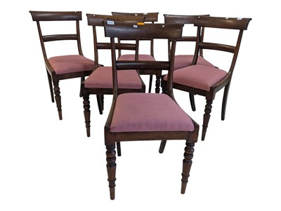 Lot 917 - SET OF 6 19TH CENTURY REGENCY MAHOGANY BAR BACK DINING CHAIR