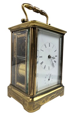 Lot 16 - LUND & BLOCKLEY, LONDON - LATE 19TH / EARLY 20TH CENTURY BRASS CARRIAGE CLOCK