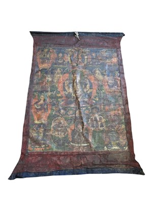 Lot 331 - 19TH CENTURY TIBETAN THANGKA WALL HANGING