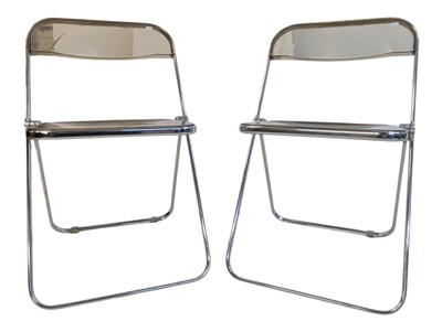 Lot 829 - TWO 1970 ITALIAN CASTELLI PLIA PERSPEX AND CHROME FOLDING CHAIRS