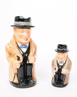 Lot 33 - ROYAL DOULTON - TWO VINTAGE 20TH CENTURY WINSTON CHURCHILL JUGS