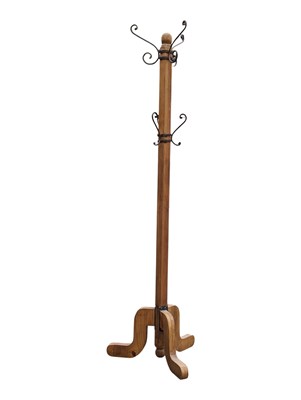 Lot 982 - VINTAGE 20TH CENTURY MEXICAN PINE HALL COAT RACK STAND