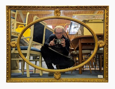 Lot 446 - FRENCH LOUIS XVI STYLE 19TH CENTURY GILTWOOD & GESSO WALL MIRROR
