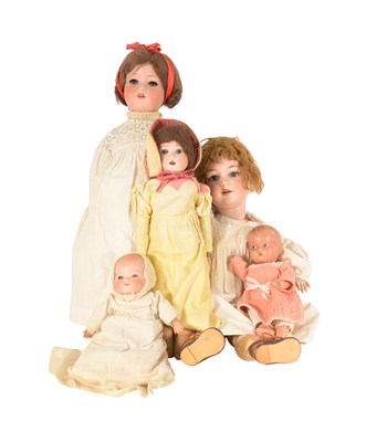 Lot 466 - DOLLS - COLLECTION OF VINTAGE GERMAN BISQUE HEADED DOLLS