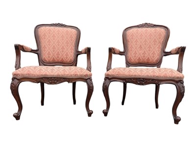 Lot 977 - PAIR OF FRENCH FAUTEUILS LOUIS XV ARMCHAIRS