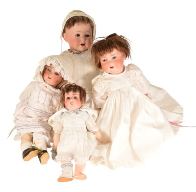 Lot 467 - DOLLS - COLLECTION OF VINTAGE GERMAN BISQUE HEADED DOLLS