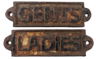 Lot 81 - LADIES & GENTS - TWO CAST IRON DOOR PLAQUES