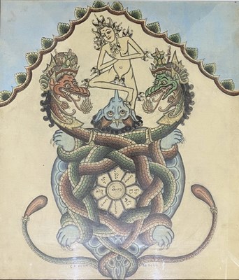 Lot 130 - 20TH CENTURY INDONESIAN SCHOOL PAINTING DEPICTING BEDAWANG NALA