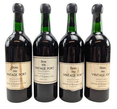 Lot 182 - FOUR DOW 1966 CINTAGE PORT BOTTLES