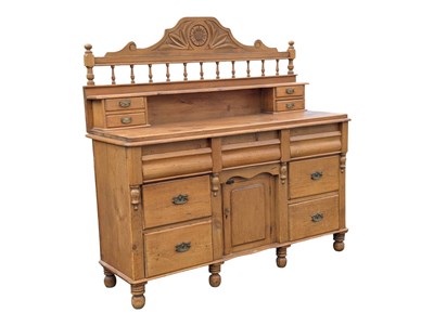 Lot 966 - VICTORIAN 19TH CENTURY PINE SIDEBOARD DRESSER